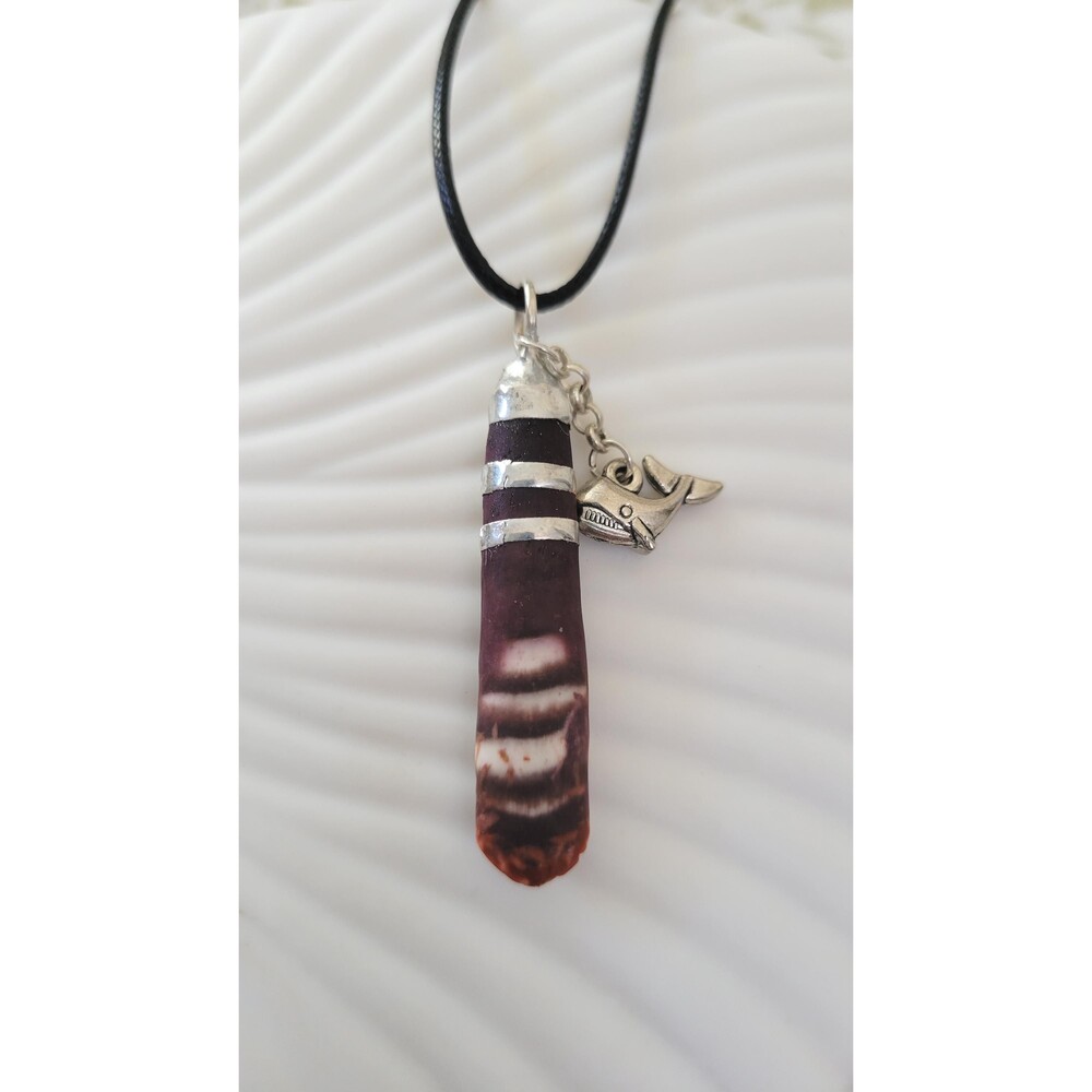 Sea Urchin Banded Soldered Spine Necklace with Whale Charm